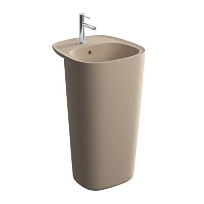 VitrA Plural 50 cm Mat Kil Beji Monoblok Lavabo - VİTRA