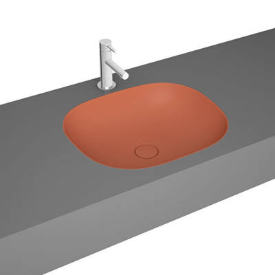 VitrA Plural Mat Terra Roso Kare Tezgahaltı Lavabo 45 cm - VİTRA