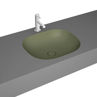 VitrA Plural Mat Yosun Yeşili Kare Tezgahaltı Lavabo 45 cm - VİTRA