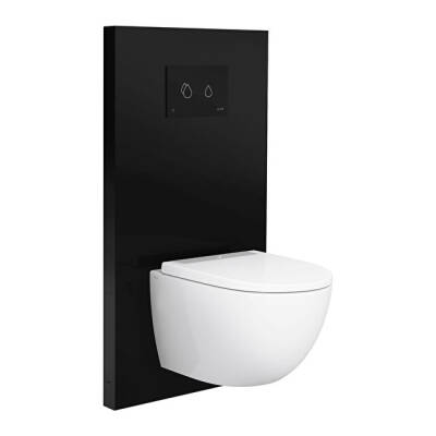 VitrA RenoForm Asma Klozetler İçin Taharet Deliksiz Platform Siyah, 6 cm - VİTRA