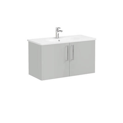 VitrA Root Flat 100 cm Parlak İnci Grisi Lavabo Alt Dolabı - VİTRA