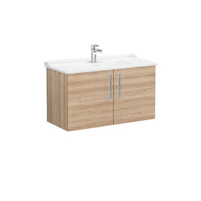 VitrA Root Flat Kapaklı 100 cm Doğal Meşe Lavabo Alt Dolabı - VİTRA