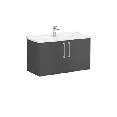 VitrA Root Flat Kapaklı 100 cm Mat Fırtına Gri Lavabo Alt Dolabı - VİTRA