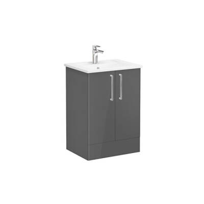 VitrA Root Flat Kapaklı 60 cm Parlak Antrasit Lavabo Alt Dolabı - VİTRA