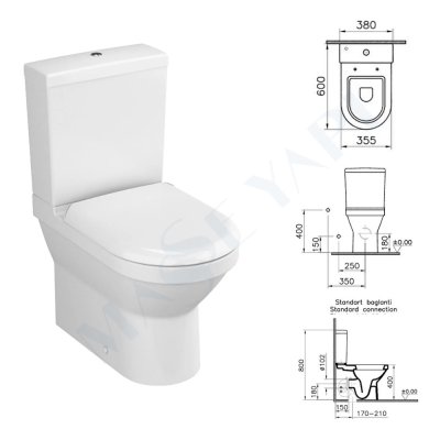 Vitra S50 Rim-ex Duvara Tam Dayalı Klozet Seti(Klozet+ Rezervuar+Kapak+İçset) - GROHE (1)