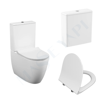 Vitra Sento Rim-ex Kanalsız Duvara Tam Dayalı Klozet Seti(Klozet+ Rezervuar+Kapak+İçset) - GROHE