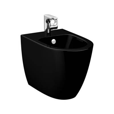 VitrA Sento Yerden Duvara Tam Dayalı Yerden Bide Parlak Siyah, 54 cm - VİTRA