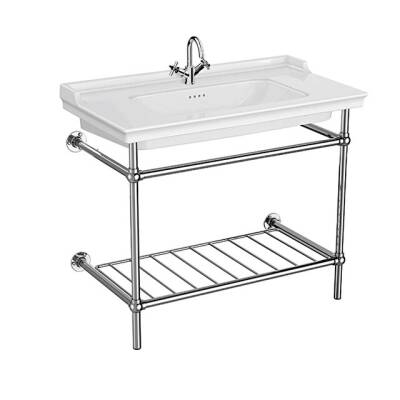 VitrA Valarte 100 cm Metal Ayaklı Etajerli Lavabo - VİTRA