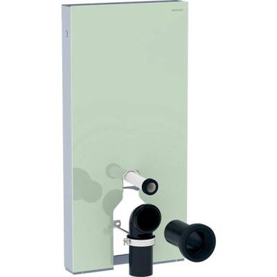 Yere oturan klozet için Geberit Monolith sıhhi modülü, 101 cm, cam ön kaplama: yeşil cam, alüminyum - GEBERİT
